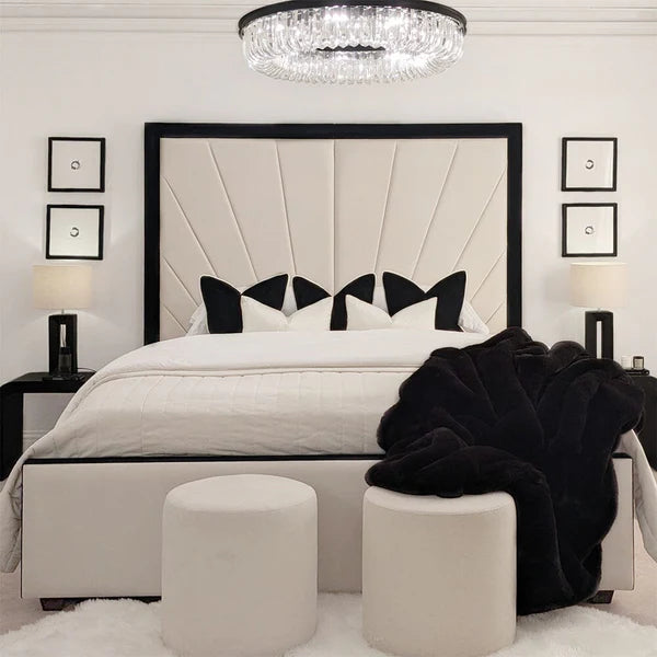 Cream Solara Sunburst Bed Room setup