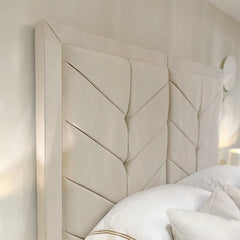 Cambria Chevron Velvet Bed Headboard