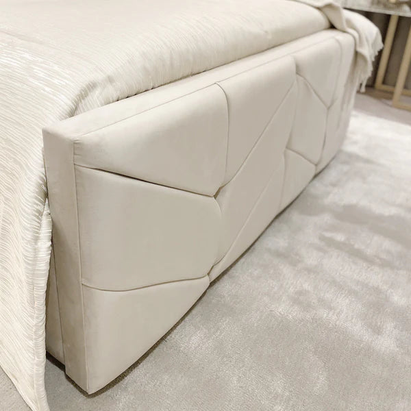 Cambria Chevron Velvet Bed Footboard