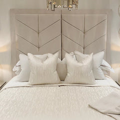 Cambria Chevron Velvet Bed Front View