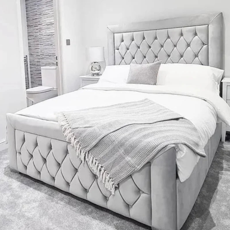 Kensington Bedframe Full Setup Side Corner View