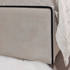 Hamilton Tufted Bed Cream Footboard with black piping 