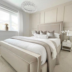 Langley Bedframe Full Setup Front Corner Side View